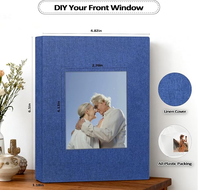 Popotop 2 Pack Photo Album 4x6 Pictures, Small Linen Slip-in Photo Albums Book for 80 Photos with 40 Pockets, Birthday Gifts for Women Mom Family Baby - Image 4