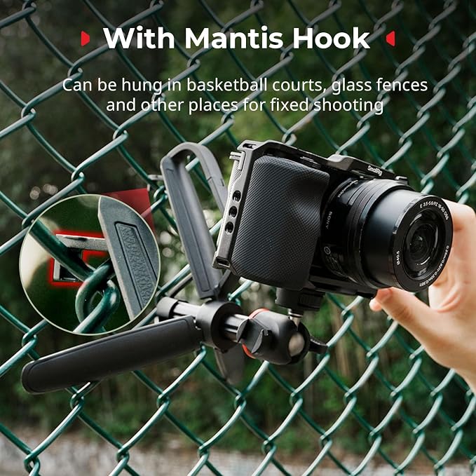 SMALLRIG Small Camera Tripod Selfie Stick, Extendable 8"-15" Mini Handheld Carabiner Tripod with Mantis Hook, 360° Ball Head, Cold Shoe Mount, 1/4"-20 Screw for DSLR, Adapter for DJI, for GoPro - 5285 | Carabiner with Mantis Hook, 360° Ball Head, Cold ... - Image 3