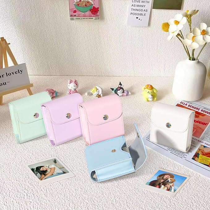 CAIYOULE Square Photo Pouch for Fujifilm Instax SQ Films, Green | PU Picture Holder Case for Fujifilm Instax SQ1/40/20/10/6/SP-3 2.9x3.4" Film, Photo Storage Pocket, Can hold 50+ SQ Photos - Image 6