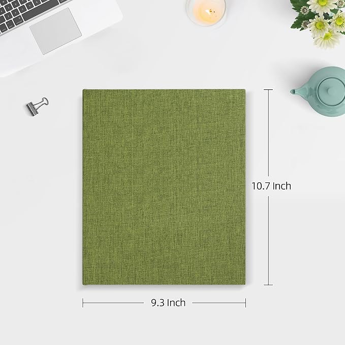 Mublalbum 2 Pack Small 8x10 Photo Album, 52 Pockets, Linen Cover,Green | Linen Cover, Portable Mini Picture Book, Holds 52 Vertical Pockets for Artwork Postcards, Picture Storage - Image 2