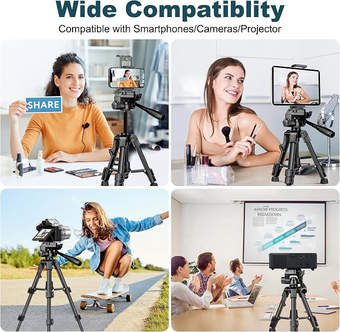 JOILCAN Mini Tripod for Camera, 25" Tabletop Camera Tripod, Portable Travel Tripod with Phone/Tablet Holder, Lightweight Aluminum Tripods for DSLR Phone Spotting Scope - Image 4