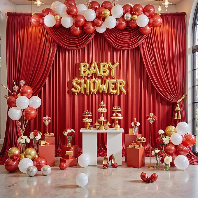 10x10FT Red Sequin Backdrop Curtain for Party - 2 Panels 5x10FT Wrinkle-Free Shimmer Drapes for Birthday, Wedding, Christmas, Decorations & Photography - Image 4