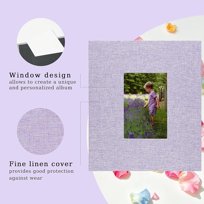 Photo Album 8x10 Linen Picture Book 26-Page Album Holds 52 Photos Art Presentation Folder for Picture or Certificates Storage - Image 2
