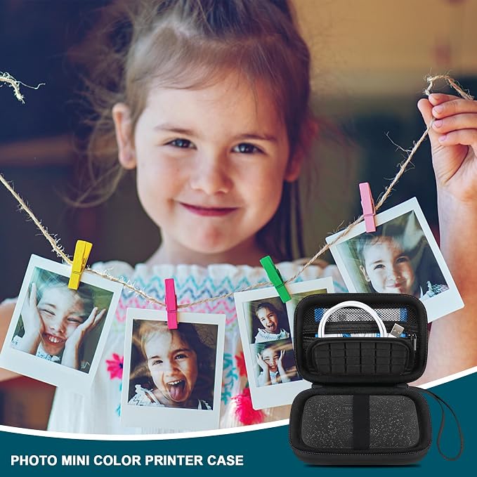 Canboc Hard Case for HP Sprocket Portable 2x3 Inch Instant Photo Printer | Zipper Mesh Pocket fits Photo Paper and Cable, Black - Image 8