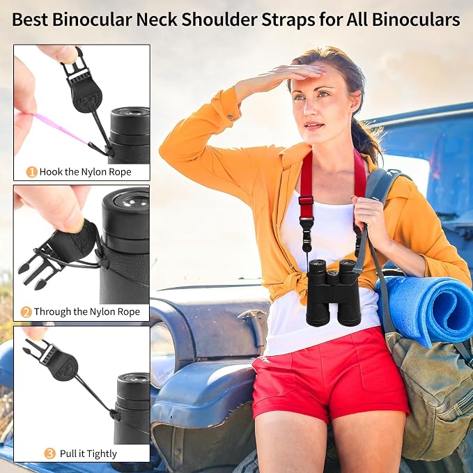 FIEIL Adjustable Shoulder Strap, Nylon Camera Strap, Comfortable Neck Strap for iPad, Cellphone Tablet, Camera, Laptop, Binocular, Luggage Bag (Red Universal Lanyard) - Image 4