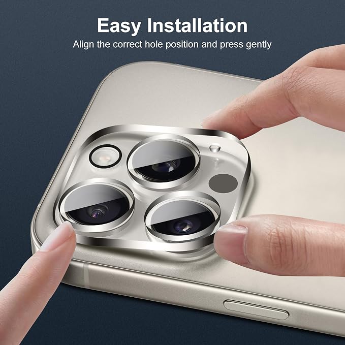 Camera Lens Protector (3 Pack) Compatible with iPhone 16 Pro 6.3" & iPhone 16 Pro Max 6.9" Camera Lens Cover Protection, 9H Tempered Glass, HD Clear Anti-Scratch [Does Not Affect Night Shots] - Image 7