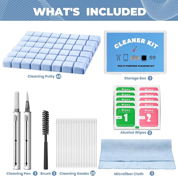 Upgraded for Airpod Cleaner Kit (81 PCS), Multi-Tool with Cleaning Pen, Putty & Swabs, Removes Earwax & Dust, Compatible with AirPods Pro 1/2/3, Earbud, Headphones, Phone & Charging Port - Image 7