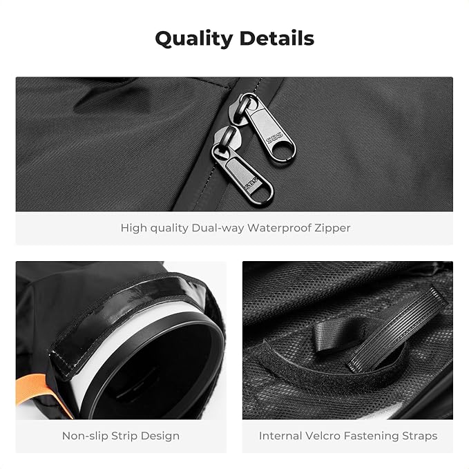 K&F CONCEPT Camera Rain Cover, Waterproof Camera Cover for Nikon Canon Sony | Anti-Fog Window, Waterproof Zipper, Secure & Non-Slip Hold, DSLR/Mirrorless & Lenses Compatible, Raincoat Design, BR01 - Image 4