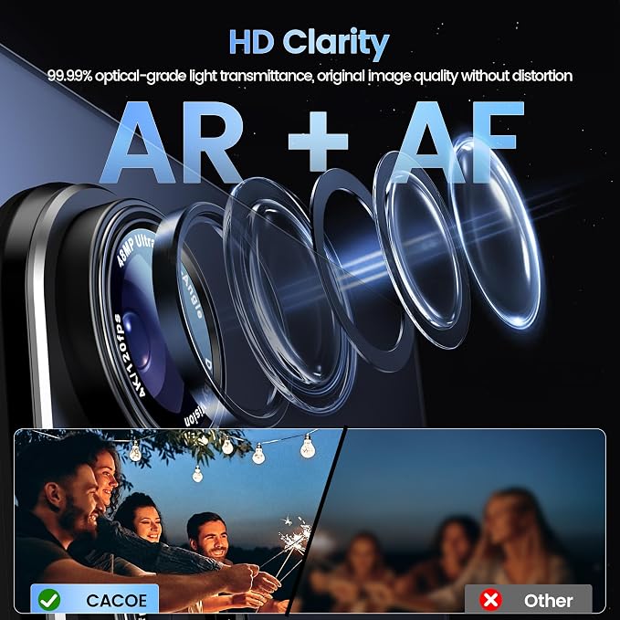 CACOE Camera Lens Protector for Samsung Galaxy Z Fold 8 Ultra/Z Fold 7 | 9H Tempered Glass, Aluminum Frame, HD Clarity, Scratch-Resistant, Camera Screen Protector Cover Accessories, Glossy Black - Image 2