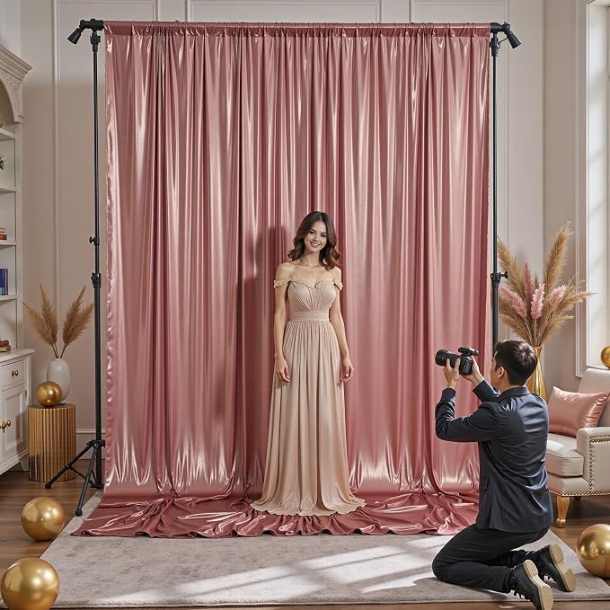 10x10FT Rose Gold Sequin Backdrop Curtain for Party - 2 Panels 5x10FT Wrinkle-Free Shimmer Drapes for Birthday, Wedding, Christmas, Decorations & Photography - Image 8