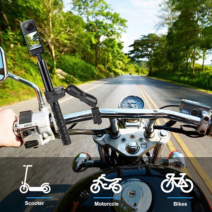 Double Camera Clamp, Flexible Motorcycle Super Clamp Double Crab Clamps 360 Degree Rotatable Sports Camera Handlebar Fixed Mount - Image 6