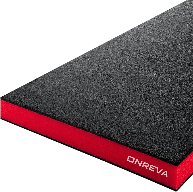 ONREVA Tool Box Foam Organizer 48x24x1.5 inch 1PC, Kaizen Sheets for Pro Tool Control, Custom Tool Shadow Inserts for Cases & Drawers, High Density Polyethylene Foam, Black with Red by ONREVA
