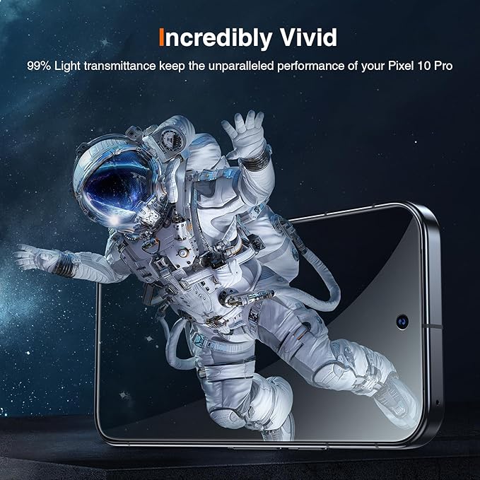LK for Google Pixel 10 Pro Screen Protector+Camera Lens Protector | Tempered Glass Fit Lens Cutouts Ports, one second Fingerprint Unlock, 0 Bubble, with Easy Installation Tool - Image 6