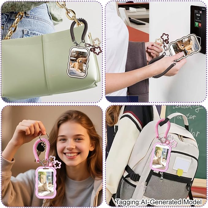 2 Pack Cute Photocard Holder Keychain,Kpop Photo Card Holder | Creative Photo Protector Keychain Accessories for Bus Card, Daily Display & Travel Decorations Gifts - Image 7