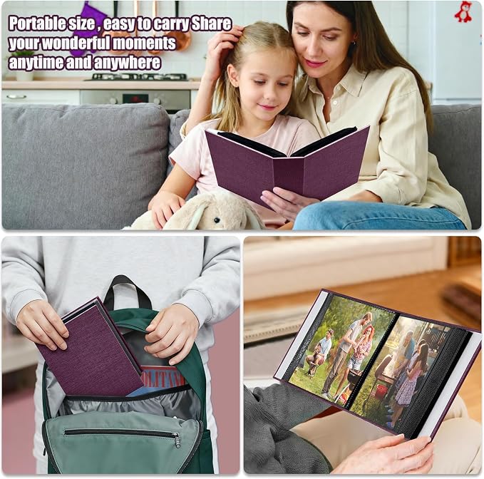 Photo Album 4x6 100 Pockets for Wedding Gifts,Linen Hardcover Picture Albums for Family Anniversary Baby Vacation Pictures - Image 7