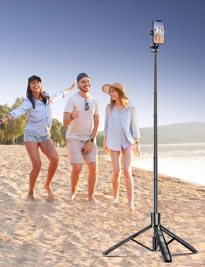Aluminum 71" Phone Tripod, Travel Tripods for iPhone with Remote, Extendable Cell Phone Selfie Stick Tripod Stand Compatible with iPhone 17/16/15/14/13/Android/Camera - Image 8