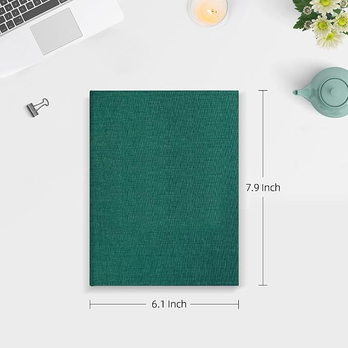 Mublalbum 2 Pack Small 5x7 Photo Album, 52 Pockets, Linen Cover,Dark Green | Linen Cover, Portable Mini Picture Book, Holds 52 Vertical Pockets for Artwork Postcards, Picture Storage - Image 2