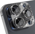 Choiche for iPhone 16 Pro/iPhone 16 Pro Max Camera Lens Protector | Bling Camera Cover with 9H Tempered Glass Lens Screen Protector Metal Ring Decoration Accessories (Glitter-Black) by Choiche
