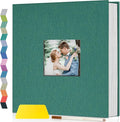 Popotop Photo Album Self Adhesive with Picture Display Window,60 Pages DIY Scrapbooking Supplies Kit for 4x6 8x10 Picture,Linen Cover Memory Book for Baby Wedding, with Scraper and Metallic Pen by Popotop