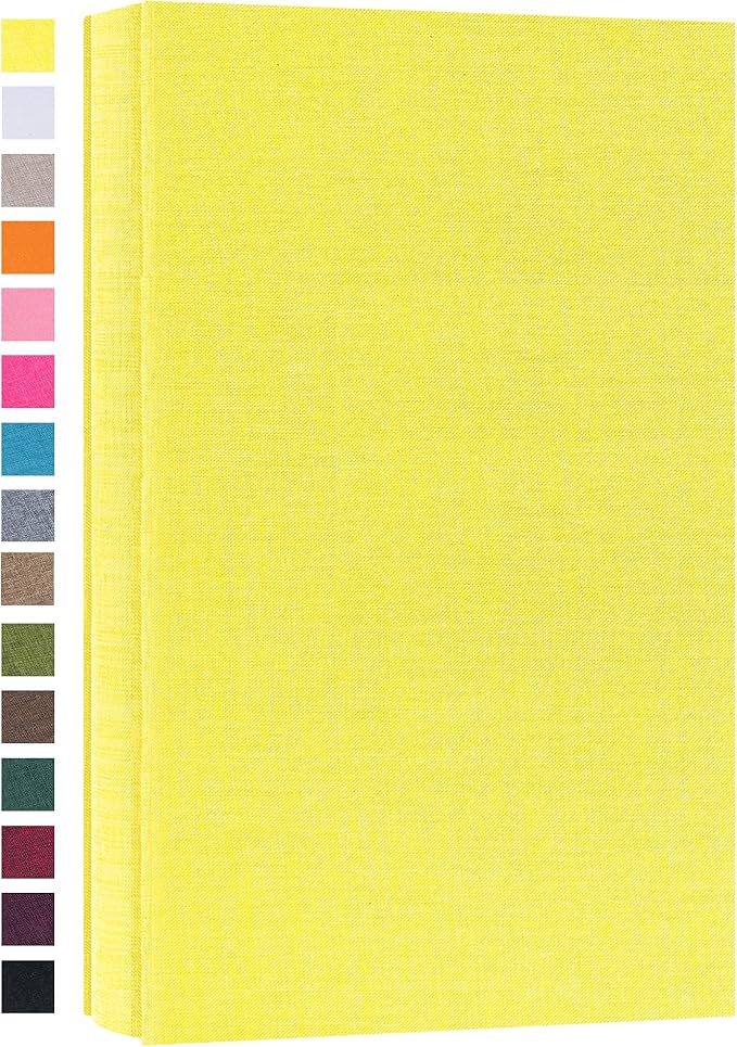 potricher Photo Album 4x6, 300 Pockets, Linen Cover, Yellow | Small Capacity 4x6 Picture Albums with Horizontal Pockets, 4x6 Photo Book for Family, Wedding, Baby, Anniversary by potricher