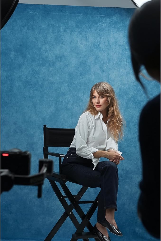 UrcTepics 6×8ft Abstract Blue Backdrop for School Portraits and Bussiness Headshots. Fabric Yearbook Photo Backdrop,Graduation and Audition Background. - Image 4