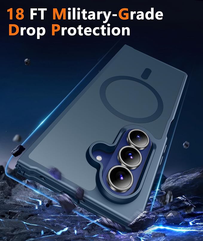 FNTCASE for Samsung Galaxy Z Fold 8 Ultra / Z Fold 7 Case, Fit for Magsafe | Screen Protector, Translucent Matte, 18FT Military Grade Drop Protection, Shockproof Protective Phone Cover, Blue - Image 5
