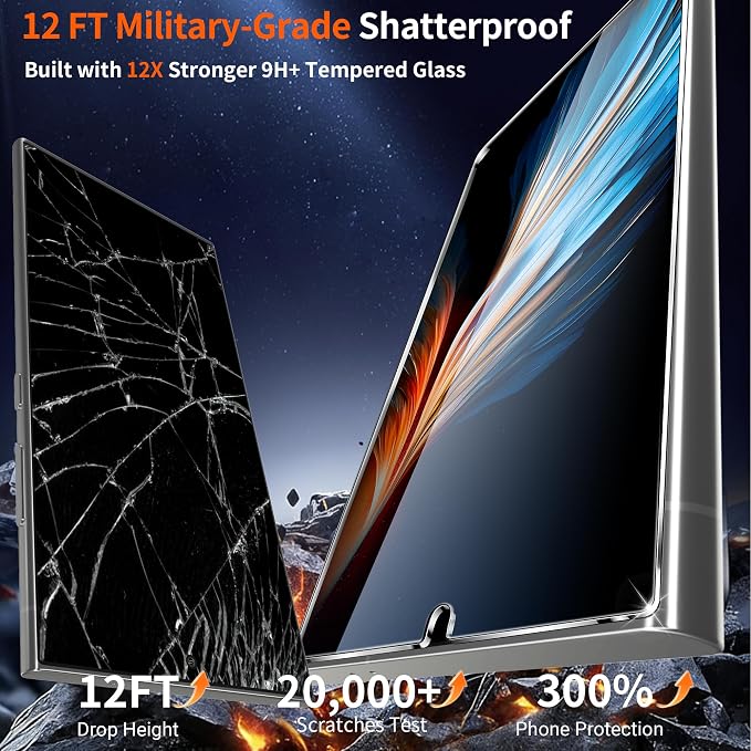 letosan 3 Pack Screen Protector for Samsung Galaxy S24 Ultra Tempered Glass, Military Grade Shatterproof, 9H Hardness, Auto Alignment Frame 6.8 Inch - Image 6