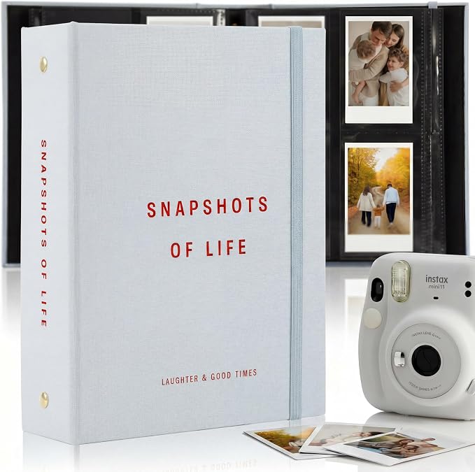 Beautiful Polaroid Photo Album for 2x3" Photos - Holds 240 Pictures | Safely Stores 240 Pictures of Unique Memories - The Perfect Instax Mini Compatible Book for Trading Collection Cards by ZICOTO