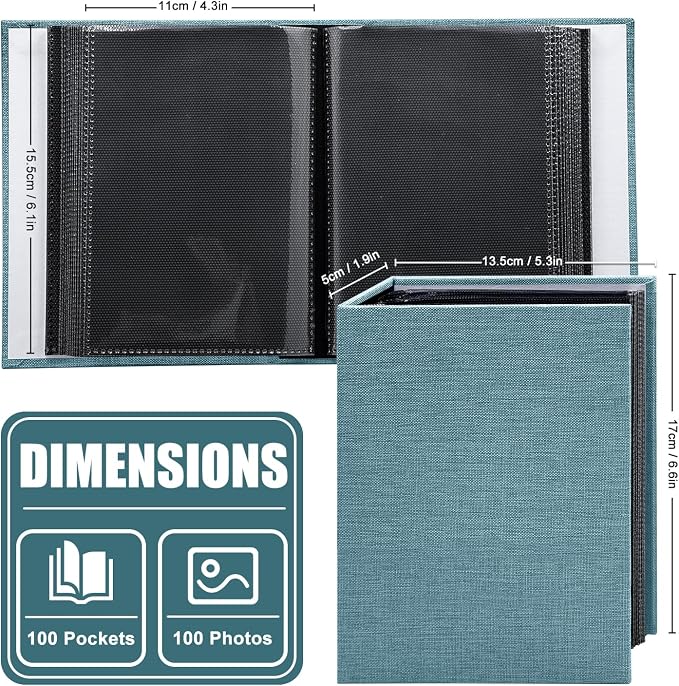Photo Album 4x6 100 Pockets for Wedding Gifts,Linen Hardcover Picture Albums for Family Anniversary Baby Vacation Pictures - Image 3