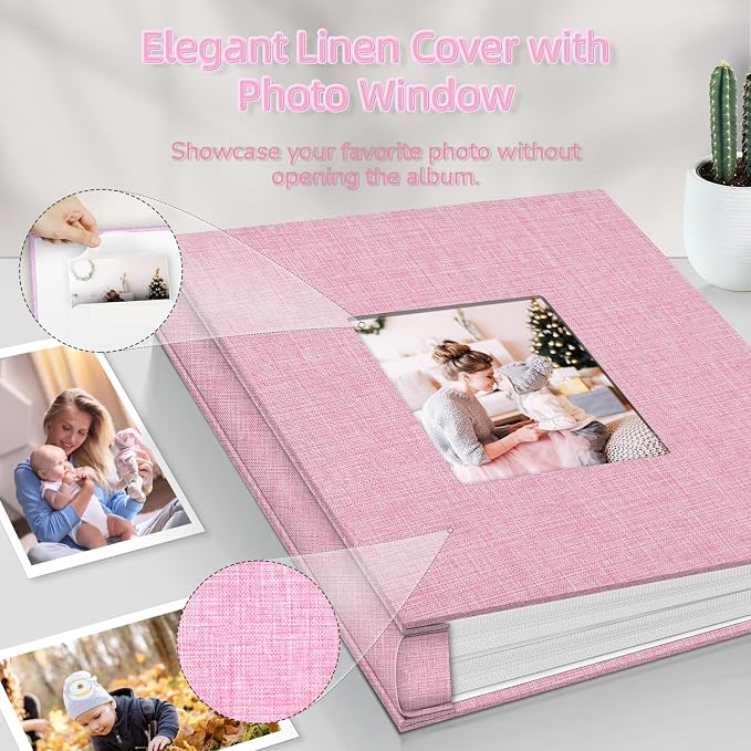 popotop Photo Album 4x6-600 Photos Photo Books with 600 Horizontal and Vertical Pockets,Linen Cover Albums for Family Wedding Anniversary Baby Vacation Pictures - Image 2