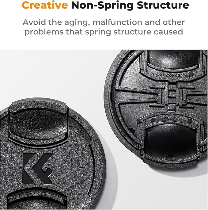 K&F Concept 86mm Lens Cap, 9-in-1 Center Pinch Lens Cover + Anti-Loss Keeper Leash + Microfiber Cleaning Cloth Kits Compatible with Nikon, Canon, Sony, Fujifilm Camera Lenses - Image 3