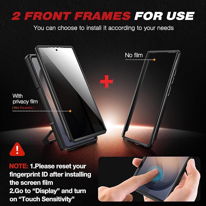TONGATE Magnetic Stand for Samsung Galaxy S26 Ultra Case, Compatible with Magsafe, [Camera Cover & 2 Front Frames][Military Drop Protection]S26 Ultra Case Built-in Screen Protector & Belt Clip,Black/P - Image 6
