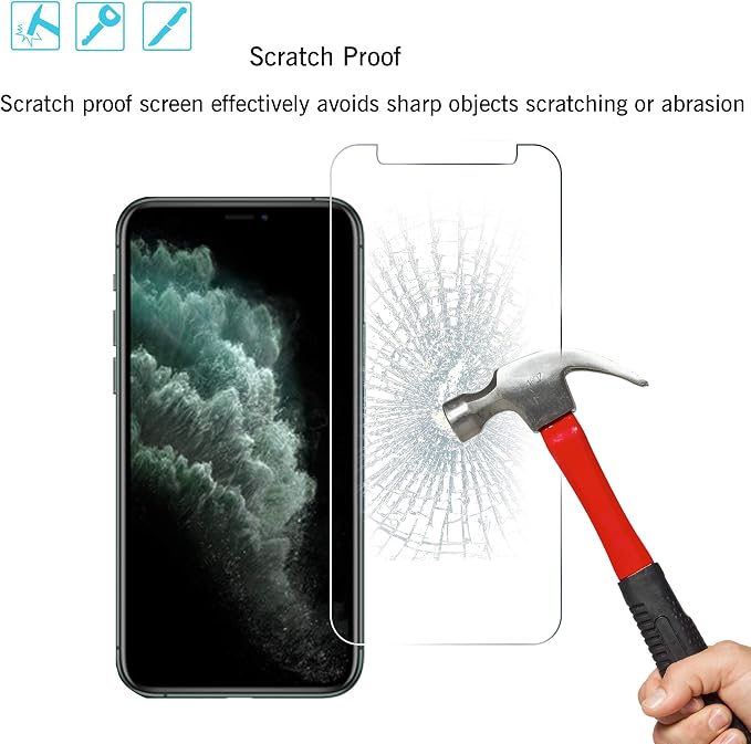 Ailun Screen Protector+Camera Lens Protector for iPhone 11 Pro, 2+2 Pack | 5.8 inch, Tempered Glass Film, HD - Image 5