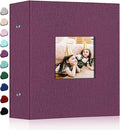 Ejblfe Photo Album 4x6,Linen Cover Slide-in Photo Album Book Can Holds 1000 4x6 Photos with 100 Black Sheets for Family,Wedding,Baby and Holiday Pictures (Dark purple) by EJBLFEPremiumPhotoAlbums