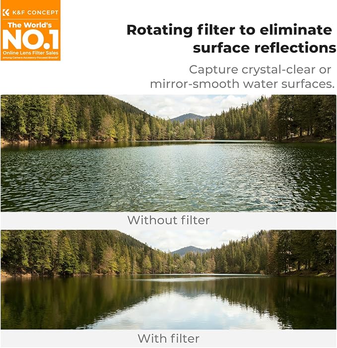 K&F CONCEPT 67mm Press-on CPL Phone Lens Filter Kit | Polarizing Filter Compatible with iPhone 17/16/15/14/13/12 Standard, 16/15/14/13/12 Pro/Pro Max, 67mm Threaded Filters, FP102 - Image 2