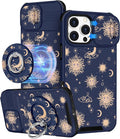 Buleens for iPhone 16 Pro Case 6.3 Inch - with Ring Stand & Camera Cover Aesthetic Cute Designed for Women Girls Girly Kawaii Sun Moon Stars Unique Phone Case for iPhone 16 Pro Compatible with Magsafe by Buleens