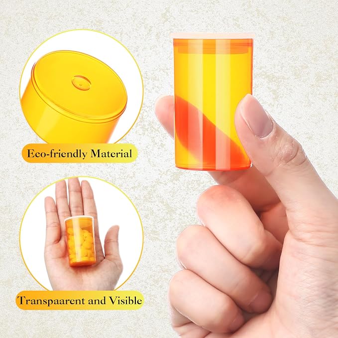 30 Pack Plastic Film Canisters Holder with Lids 35mm Empty Camera Reel Containers Yellow Small Storage Bottles for Pills Beads Coins Vitamins Art Supplies Science Experiments Classroom Craft Projects - Image 7