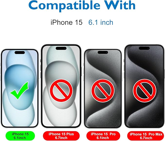 Mothca 2 Pack Matte Glass Screen Protector for iPhone 15 [6.1 inch] + 2 Pack Camera Lens Protector, Anti-Glare & Anti-Fingerprint Case Friendly Tempered Glass Film, Bubble Free, Smooth as Silk - Image 2