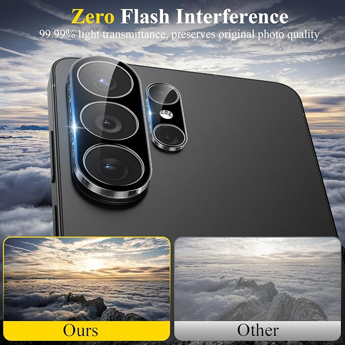 4 Pack for Samsung Galaxy S26 Ultra Camera Lens Screen Protector | 9H Tempered Glass Camera Lens Cover Decoration, Case Friendly, High Definition, Scratch-Resistant(Not for S25/S24) - Image 7