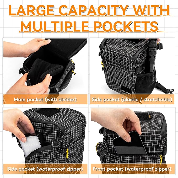 HIKEMAN Shoulder Bag Case for Camera - Outdoor Waterproof Shockproof Camera Bag,Detachable Strap for Daily Use,Travel,Cycling Climbing(Black) - Image 5