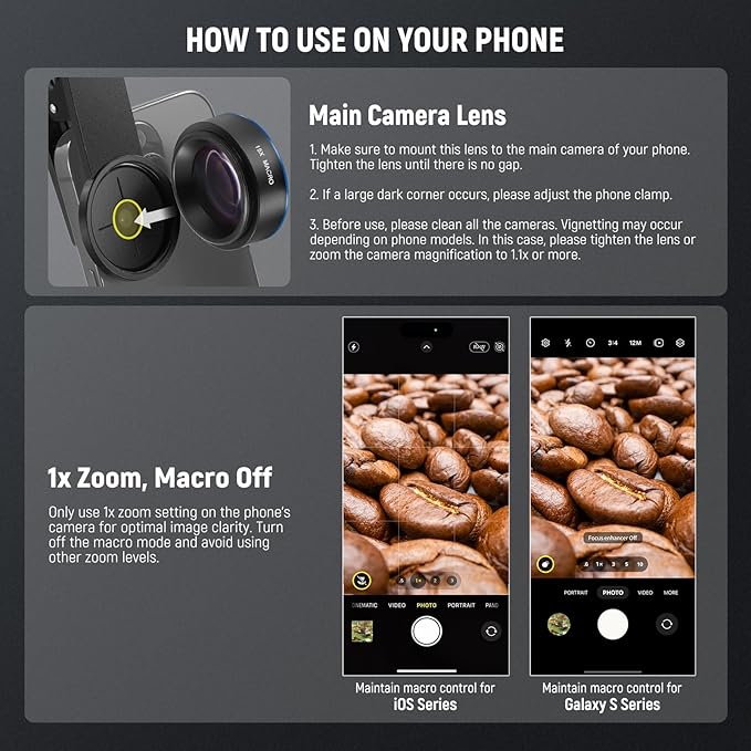NEEWER Basics 15x Macro Phone Lens Kit with 37mm Lens Clamp, HD Camera Accessories Compatible with iPhone Samsung Android Smartphone, LS-69 - Image 3