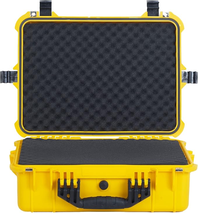 MEIJIA All Weather IP67 Waterproof Hard Camera Case,Hard Protective Case,Hard Case with Customizable Foam,Fit Use of Drones,Camera,Equipments,Pistols(Yellow,19.78x15.77x7.41inches) - Image 7