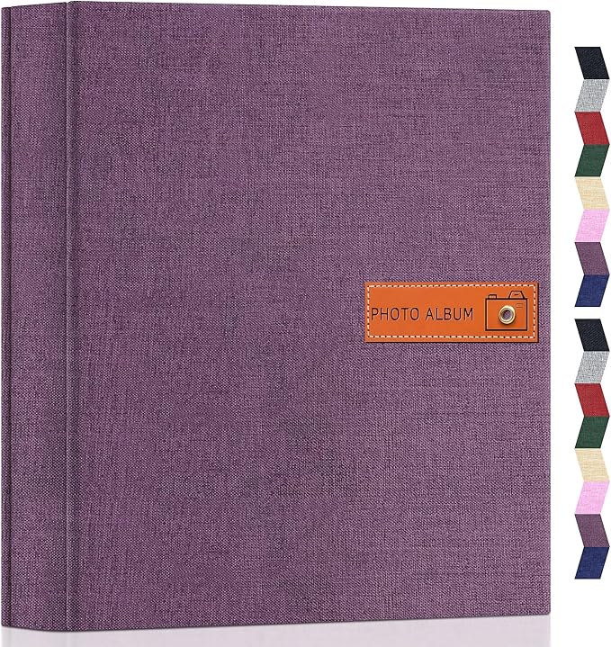 Popotop 4x6 Photo Album 1000 Pictures, Linen Hardcover, Reinforced Spine | Extra-Large 1000-Photo Capacity, Acid-Free PP Slip-In Pockets, 5 Photos per Page, Black Inner Pages, No Memo Space by Popotop