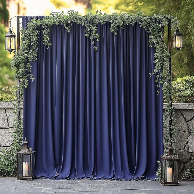 ESGOTBME 20x10ft Wrinkle Free Navy Blue Backdrop Curtain for Parties Soft Fabric Drapes Wedding Curtain Backdrop for Birthday Party Decorations Background for Photography 5x10ft, 4 Panels - Image 5