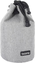 PATIKIL Soft Drawstring Lens Case, Lens Pouch Bag with Cotton Pad 3.9" OD Thick Fleece Cloth Camera Lens Bag for SLR Lens Water Cups, Grey by PATIKIL