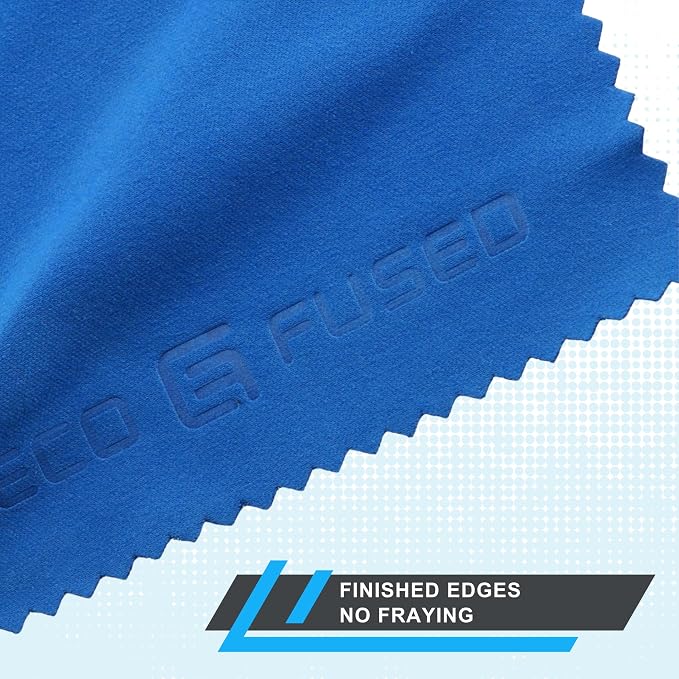 Eco-Fused Microfiber Cleaning Cloth - 7x6'' Microfiber Cloth - Pack of 6 Blue Lens Cleaning Wipes - Cleaning Cloth for Glasses, Eyeglasses, Camera Lens & Phones - Image 7