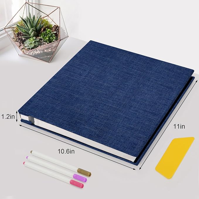 Zesthouse Photo Album Self Adhesive Pages, 60 Pages Magnetic Scrapbook Albums with Sticky Page, Photos Album Holds 8x10 & 5X7 & 4x6 & 6x8 & 3x5, Large Picture Book Ideal Gift for Family Wedding Baby - Image 2
