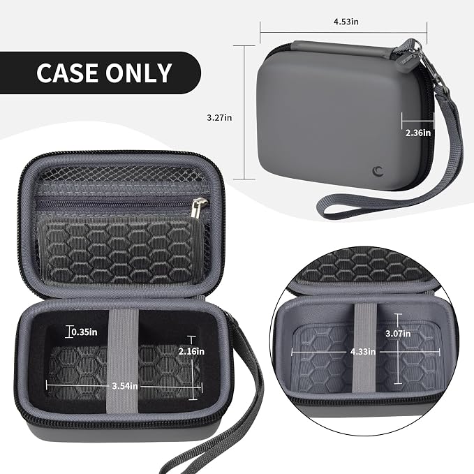 Comecase Hard Case for Kodak PIXPRO FZ45 FZ55 and Compact Digital Camera | for CAMKORY/for Canon PowerShot/for Lecran/ for VAHOIALD, Mesh Pocket Holds Charger and USB Cable for Travel, Dark Grey - Image 5
