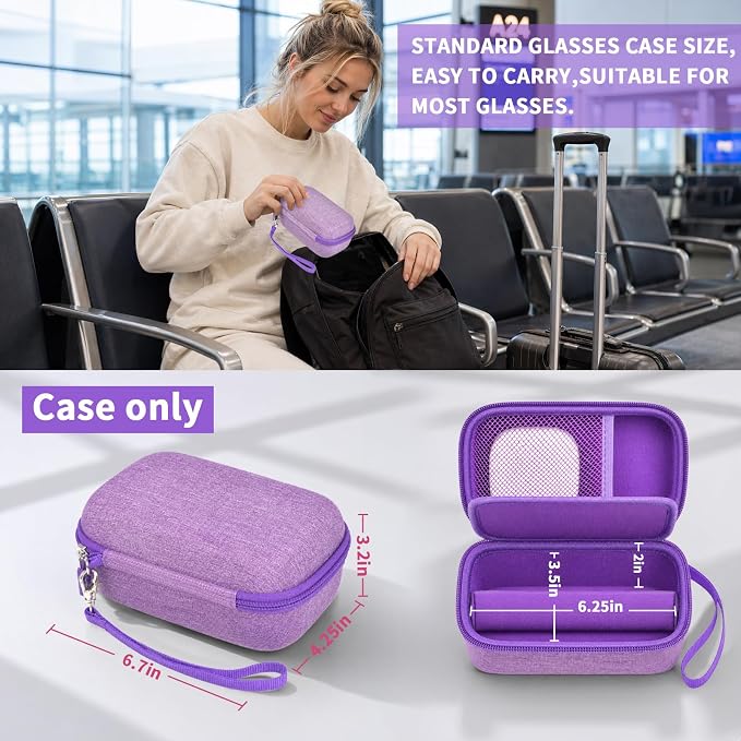 GWCASE Portable 2 in 1 Contact Lens Case and Glasses Case for 2 Pairs - Image 2