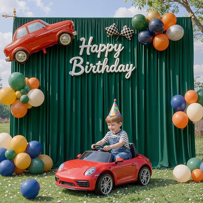 40ftx10ft Hunter Green Backdrop Curtains for Party Background, Wrinkle Free 8 Panels Silky Fabric Green Photo Backdrop Drapes Back Drop Cloth Drapery for Wedding Birthday Photography Decor - Image 7